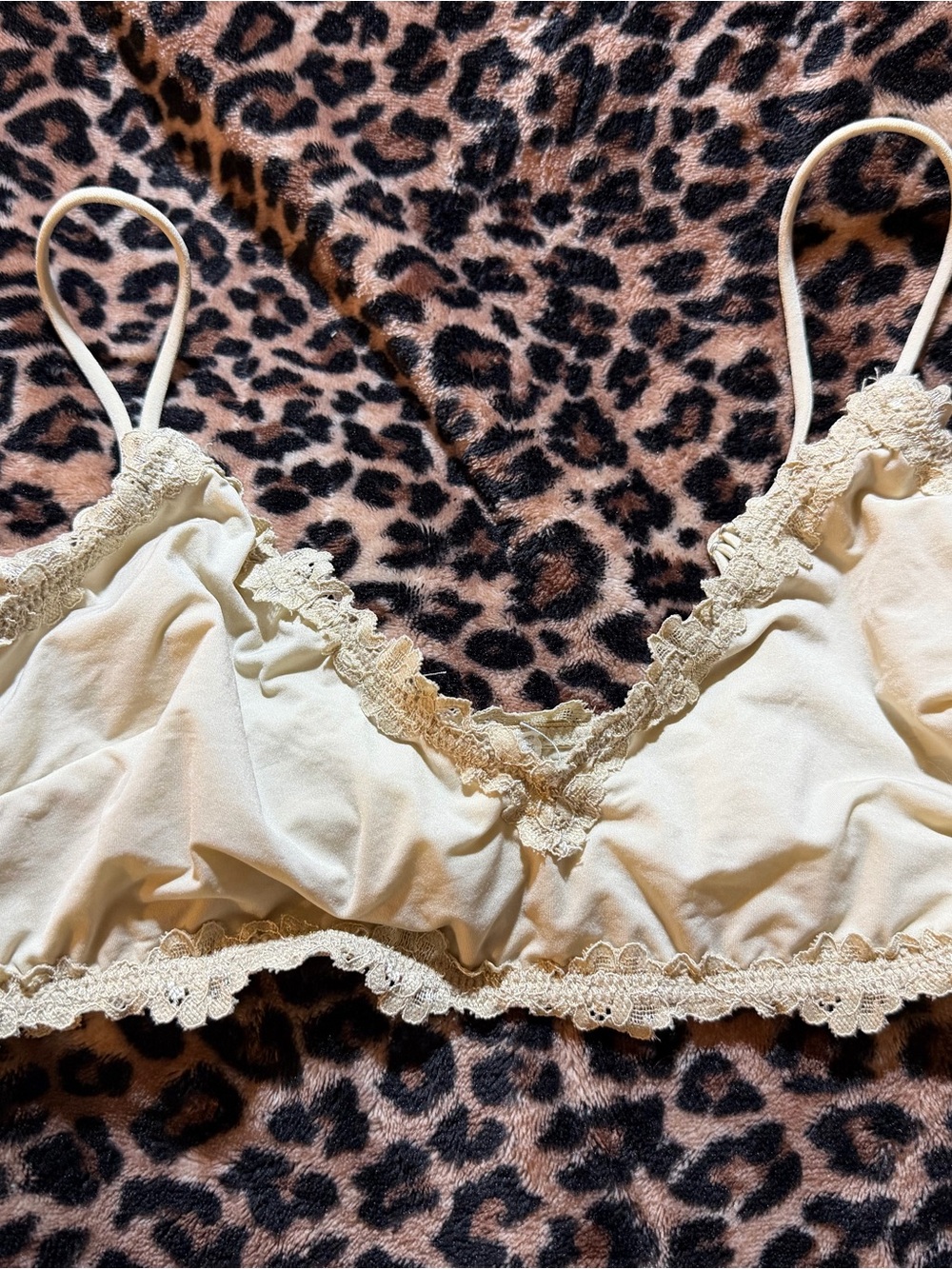 Free People Lace-Trim Bralette in Cream